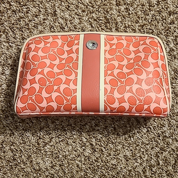 Coach Handbags - 🌟2/$40 Coach Orange Pink Makeup Bag
